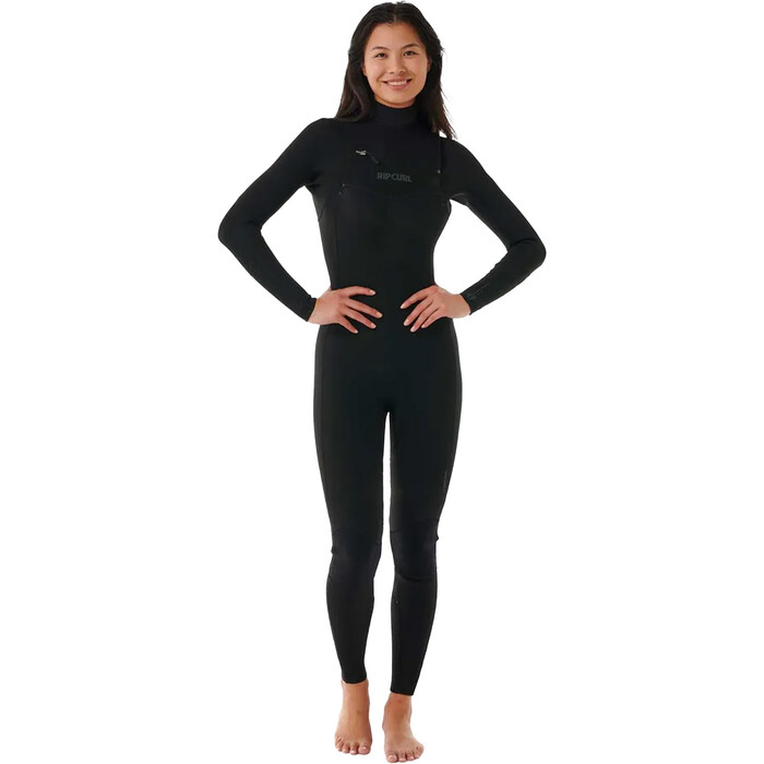 2024 Rip Curl Womens Dawn Patrol 3/2mm Chest Zip Wetsuit 14VWFS - Black